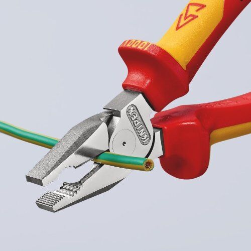  Kraft-Kombizangen KNIPEX 02 06 180 Kraft-Kombizange isoliert mit Mehrkomponenten-Hüllen, VDE-geprüft verchromt 180 mm 12381048