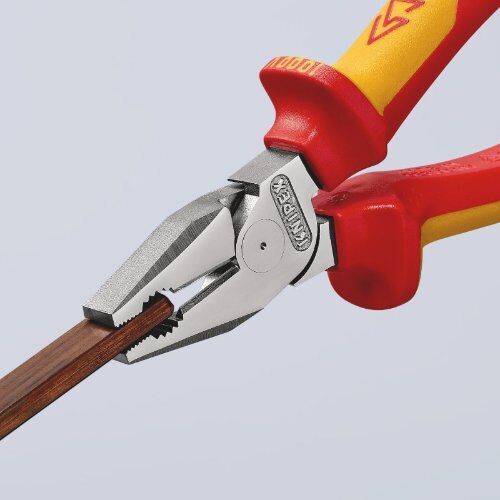  Kraft-Kombizangen KNIPEX 02 06 180 Kraft-Kombizange isoliert mit Mehrkomponenten-Hüllen, VDE-geprüft verchromt 180 mm 12381048