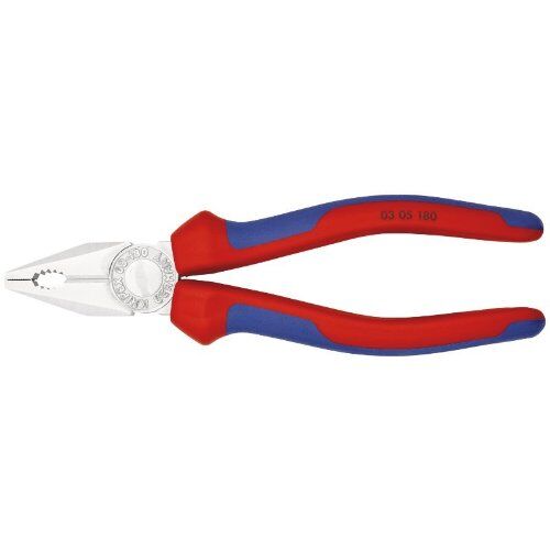  Kombizangen Kombizangen KNIPEX 03 05 180 Kombizange mit Mehrkomponenten-Hüllen verchromt 180 mm 12381018
