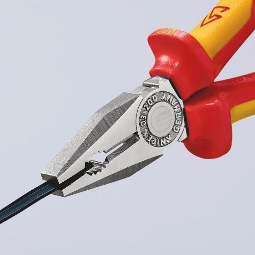  Kombizangen KNIPEX 03 06 200 Kombizange isoliert mit Mehrkomponenten-Hüllen, VDE-geprüft verchromt 200 mm 12381012