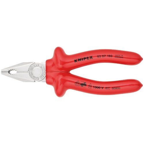  Kombizangen Kombizangen KNIPEX 03 07 180 Kombizange tauchisoliert, VDE-geprüft verchromt 180 mm 12381027