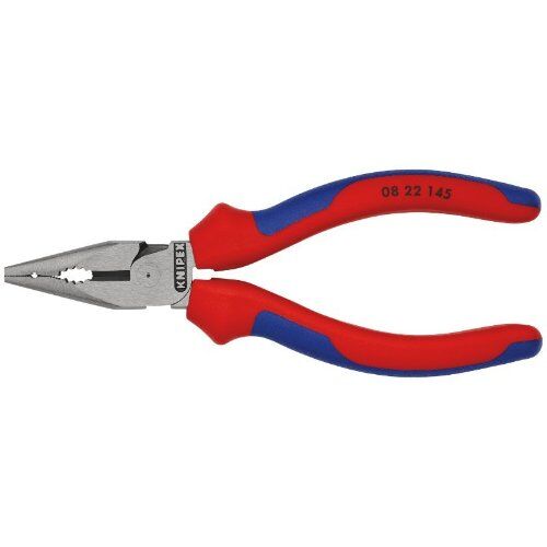  Spitz-Kombizangen KNIPEX 08 22 145 Spitz-Kombizange mit Mehrkomponenten-Hüllen schwarz atramentiert 145 mm 12381051