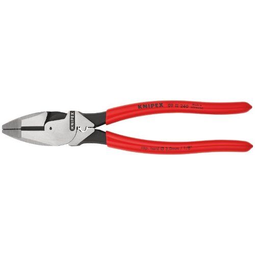  Kraft-Kombizangen "Lineman's Pliers" amerikanisches Modell KNIPEX 09 11 240 Kraft-Kombizange "Lineman's Pliers" amerikanisches Modell mit rutschhemmendem Kunststoff überzogen schwarz atramentiert 240 mm 12381061