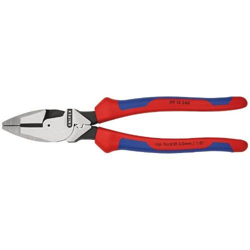  Kraft-Kombizangen "Lineman's Pliers" amerikanisches Modell KNIPEX 09 12 240 Kraft-Kombizange "Lineman's Pliers" amerikanisches Modell mit Mehrkomponenten-Hüllen schwarz atramentiert 240 mm 12381060