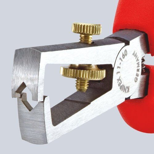  Abisolierzangen universal KNIPEX 11 02 160 Abisolierzange mit Öffnungsfeder, universal mit Mehrkomponenten-Hüllen schwarz atramentiert 160 mm 12380409