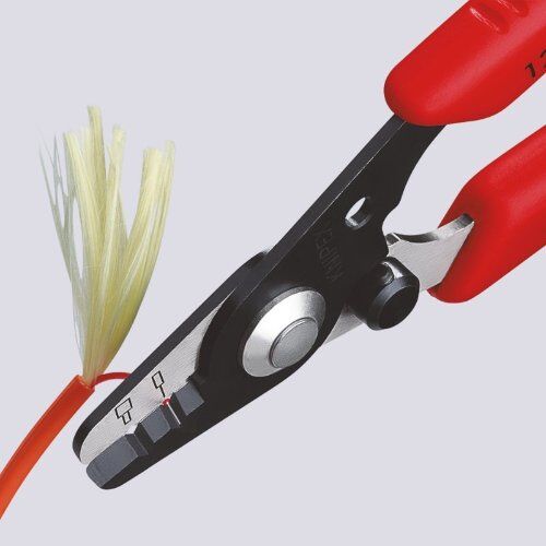  Abisolierzange für Glasfaserkabel KNIPEX 12 82 130 SB Abisolierzange für Glasfaserkabel mit Kunststoff-Griffhüllen brüniert 130 mm 12380357
