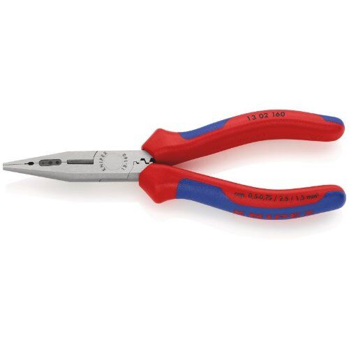  Verdrahtungszangen KNIPEX 13 02 160 Verdrahtungszange mit Mehrkomponenten-Hüllen schwarz atramentiert 160 mm 12380360