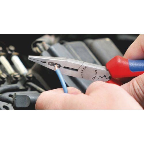  Verdrahtungszangen KNIPEX 13 02 160 Verdrahtungszange mit Mehrkomponenten-Hüllen schwarz atramentiert 160 mm 12380360