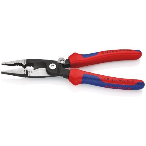  Elektro-Installationszangen KNIPEX 13 92 200 Elektro-Installationszange mit Mehrkomponenten-Hüllen schwarz atramentiert 200 mm 12380316