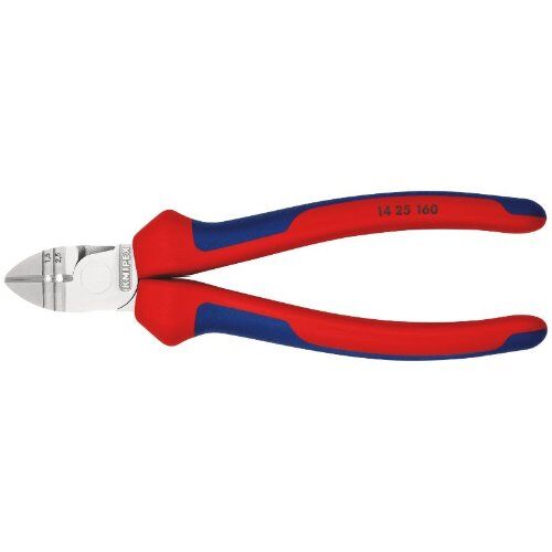  Abisolier-Seitenschneider KNIPEX 14 25 160 Abisolier-Seitenschneider mit Mehrkomponenten-Hüllen verchromt 160 mm 12380371