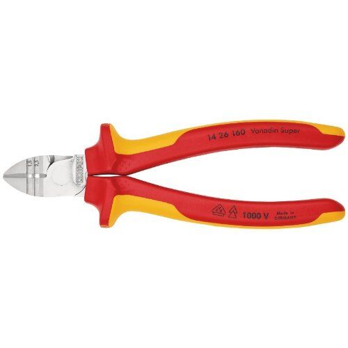  Abisolier-Seitenschneider KNIPEX 14 26 160 Abisolier-Seitenschneider isoliert mit Mehrkomponenten-Hüllen, VDE-geprüft verchromt 160 mm 12380370