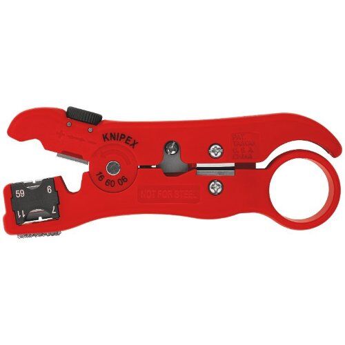  Abisolierwerkzeug für Koaxial- und Datenkabel KNIPEX 16 60 06 SB Abisolierwerkzeug für Koaxial- und Datenkabel  125 mm 12380379