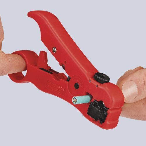  Abisolierwerkzeug für Koaxial- und Datenkabel KNIPEX 16 60 06 SB Abisolierwerkzeug für Koaxial- und Datenkabel  125 mm 12380379