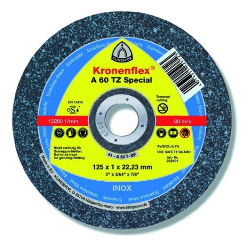  Klingspor A 60 TZ SPECIAL Trennscheibe A 60 TZ Trennscheiben 115 x 1 x 22,23 mm gekröpft 12460976