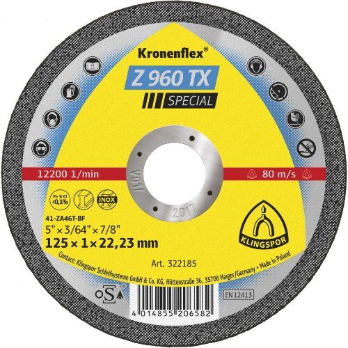  Klingspor Z 960 TX Trennscheibe Z 960 TX Trennscheiben Zirkon 115 x 1 x 22,23 mm gerade 12461034