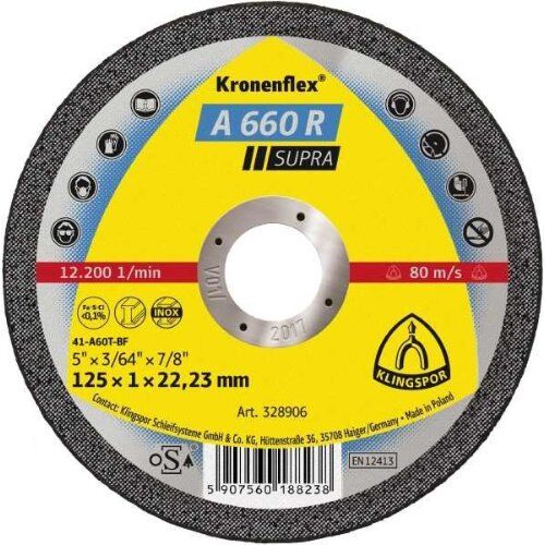  Klingspor A 660 R Trennscheibe A 660 R Trennscheiben 125 x 1 x 22,23 mm gerade 12461000
