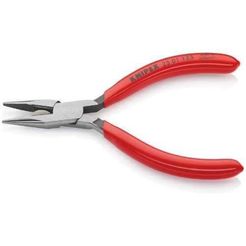  Flachrundzangen mit Schneide (Radiozangen) KNIPEX 25 01 125 Flachrundzange mit Schneide (Radiozange) mit Kunststoff überzogen schwarz atramentiert 125 mm 12380847