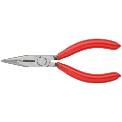  Flachrundzangen mit Schneide (Radiozangen) KNIPEX 25 01 140 Flachrundzange mit Schneide (Radiozange) mit Kunststoff überzogen schwarz atramentiert 140 mm 12380844