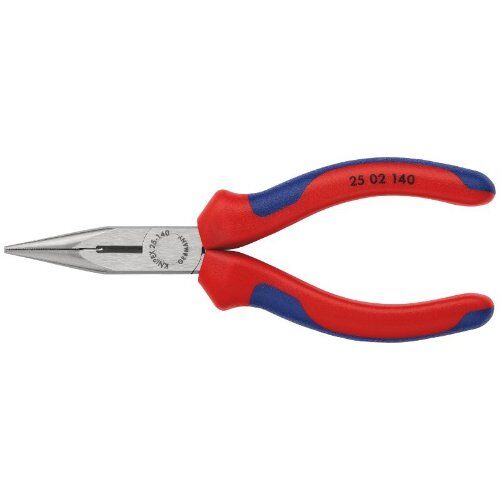  Flachrundzangen mit Schneide (Radiozangen) KNIPEX 25 02 140 Flachrundzange mit Schneide (Radiozange) mit Mehrkomponenten-Hüllen schwarz atramentiert 140 mm 12380848