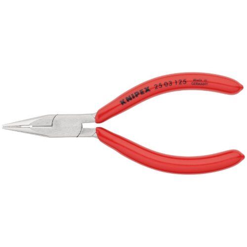  Flachrundzangen mit Schneide (Radiozangen) KNIPEX 25 03 125 Flachrundzange mit Schneide (Radiozange) mit Kunststoff überzogen verchromt 125 mm 12380840