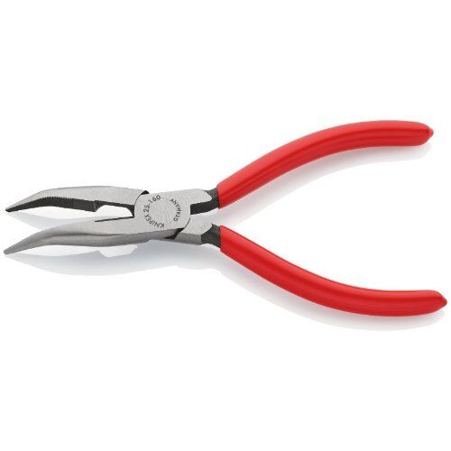  Flachrundzangen mit Schneide (Radiozangen) KNIPEX 25 21 160 Flachrundzange mit Schneide (Radiozange) mit Kunststoff überzogen schwarz atramentiert 160 mm 12380845