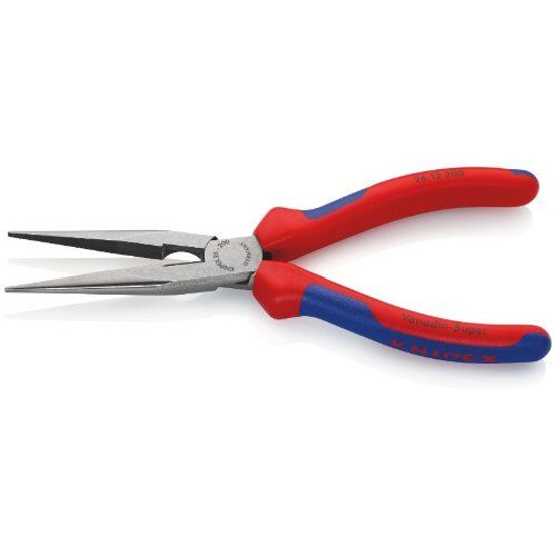  Flachrundzangen mit Schneide (Storchschnabelzangen) KNIPEX 26 12 200 Flachrundzange mit Schneide (Storchschnabelzange) mit Mehrkomponenten-Hüllen schwarz atramentiert 200 mm 12380824