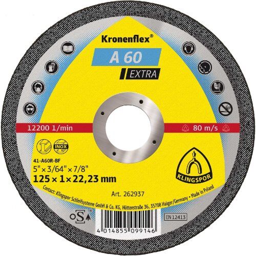  Klingspor A 60 EX Trennscheibe A 60 EX Trennscheiben 125 x 1 x 22,23 mm gerade 12460964
