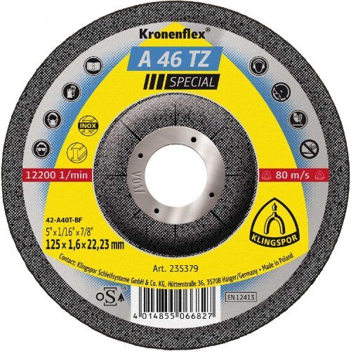  Klingspor A 46 TZ SPECIAL Trennscheibe A 46 TZ Trennscheiben 125 x 1,6 x 22,23 mm gekröpft 12460950