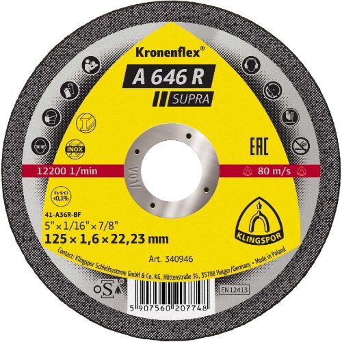  Klingspor A 646 R Trennscheiben A 646 R Trennscheiben, 180 x 1,6 x 22,23 mm gerade 12460990