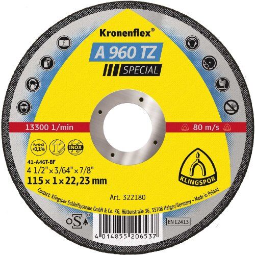  Klingspor A 960 TZ Trennscheibe A 960 TZ Trennscheiben 115 x 1 x 22,23 mm gerade 12461015