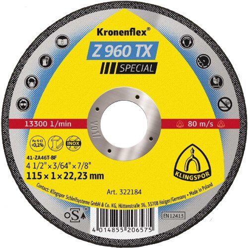  Klingspor Z 960 TX Trennscheibe Z 960 TX Trennscheiben Zirkon 115 x 1 x 22,23 mm gerade 12461034