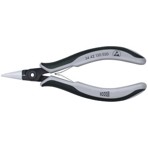  Präzisions-Elektronik-Greifzangen ESD KNIPEX 34 42 130 ESD Präzisions-Elektronik-Greifzange ESD mit Mehrkomponenten-Hüllen brüniert 130 mm 12380889