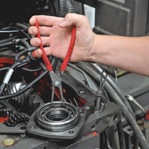  Präzisions-Sicherungsringzangen für Innenringe in Bohrungen KNIPEX 48 11 J3 Präzisions-Sicherungsringzange für Innenringe in Bohrungen mit rutschhemmendem Kunststoff überzogen grau atramentiert 225 mm 12381121
