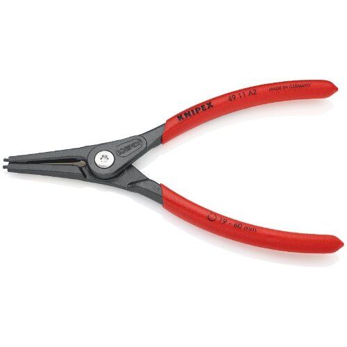  Präzisions-Sicherungsringzangen für Außenringe auf Wellen KNIPEX 49 11 A2 Präzisions-Sicherungsringzange für Außenringe auf Wellen mit rutschhemmendem Kunststoff überzogen grau atramentiert 180 mm 12381135