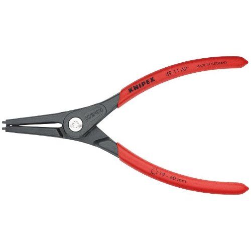 Präzisions-Sicherungsringzangen für Außenringe auf Wellen KNIPEX 49 11 A2 Präzisions-Sicherungsringzange für Außenringe auf Wellen mit rutschhemmendem Kunststoff überzogen grau atramentiert 180 mm 12381135