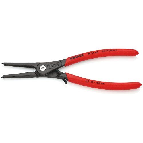  Präzisions-Sicherungsringzangen für Außenringe auf Wellen KNIPEX 49 31 A3 Präzisions-Sicherungsringzange für Außenringe auf Wellen mit Überdehnungsschutz mit rutschhemmendem Kunststoff überzogen grau atramentiert 225 mm 12381134
