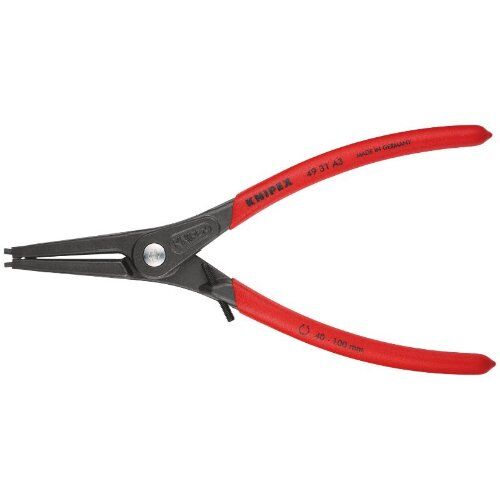  Präzisions-Sicherungsringzangen für Außenringe auf Wellen KNIPEX 49 31 A3 Präzisions-Sicherungsringzange für Außenringe auf Wellen mit Überdehnungsschutz mit rutschhemmendem Kunststoff überzogen grau atramentiert 225 mm 12381134