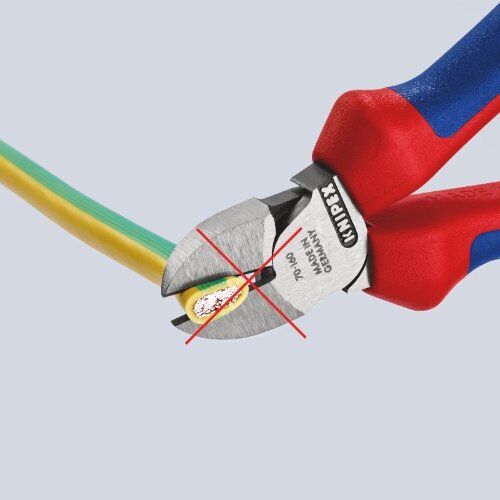  Schneidende Zangen Seitenschneider KNIPEX 70 02 160 Seitenschneider mit Mehrkomponenten-Hüllen schwarz atramentiert 160 mm 12380445
