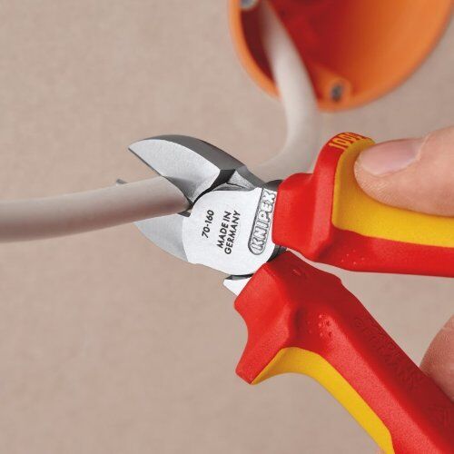  Isolierte Werkzeuge Seitenschneider KNIPEX 70 06 160 Seitenschneider isoliert mit Mehrkomponenten-Hüllen, VDE-geprüft verchromt 160 mm 12381278