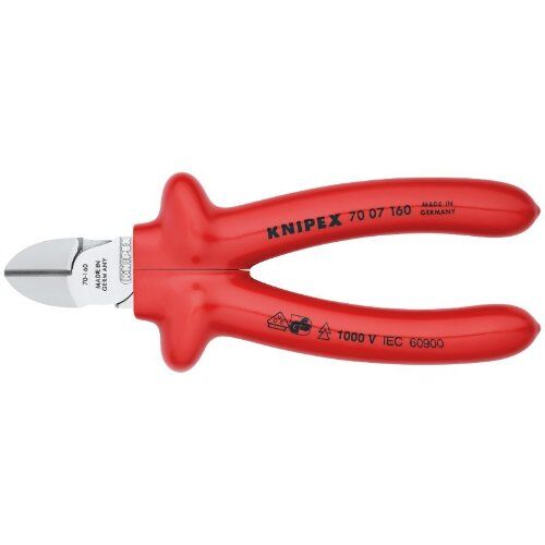  Schneidende Zangen Seitenschneider KNIPEX 70 07 160 Seitenschneider tauchisoliert, VDE-geprüft verchromt 160 mm 12380442
