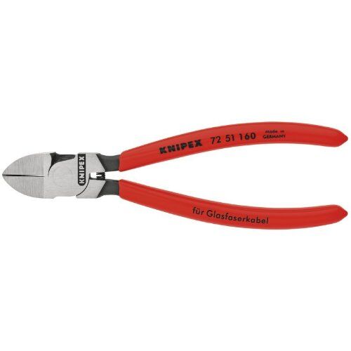 Seitenschneider für Lichtwellenleiter (Glasfaserkabel) KNIPEX 72 51 160 Seitenschneider für Lichtwellenleiter (Glasfaserkabel) mit Kunststoff überzogen 160 mm 12380536