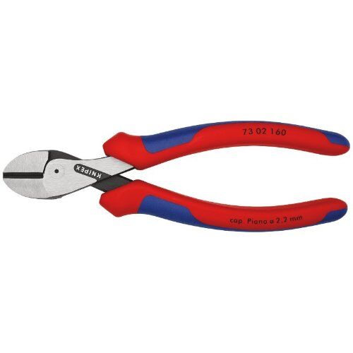 KNIPEX X-Cut® Kompakt-Seitenschneider hochübersetzt KNIPEX 73 02 160 X-Cut® Kompakt-Seitenschneider hochübersetzt mit Mehrkomponenten-Hüllen schwarz atramentiert 160 mm 12380540