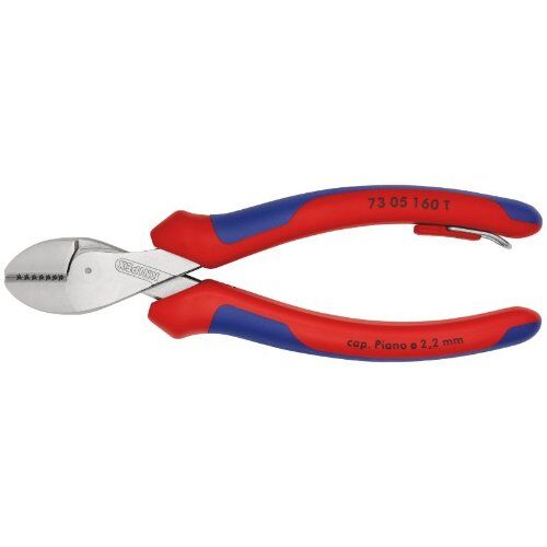  KNIPEX X-Cut® Kompakt-Seitenschneider hochübersetzt KNIPEX 73 05 160 T X-Cut® Kompakt-Seitenschneider mit Mehrkomponenten-Hüllen, mit integrierter Befestigungsöse zum Anbringen einer Absturzsicherung verchromt 160 mm 12380541