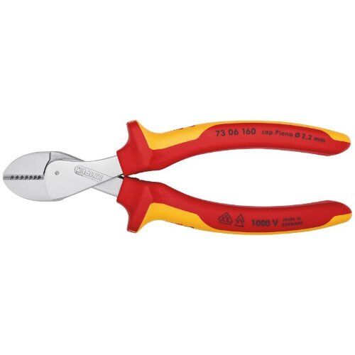  KNIPEX X-Cut® Kompakt-Seitenschneider hochübersetzt KNIPEX 73 06 160 X-Cut® Kompakt-Seitenschneider hochübersetzt isoliert mit Mehrkomponenten-Hüllen, VDE-geprüft verchromt 160 mm 12380538