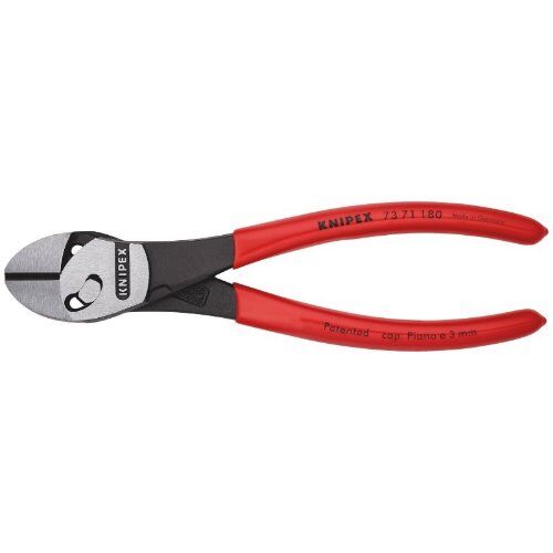  KNIPEX TwinForce® Hochleistungs-Seitenschneider KNIPEX 73 71 180 TwinForce® Hochleistungs-Seitenschneider mit Kunststoff überzogen schwarz atramentiert 180 mm 12380491