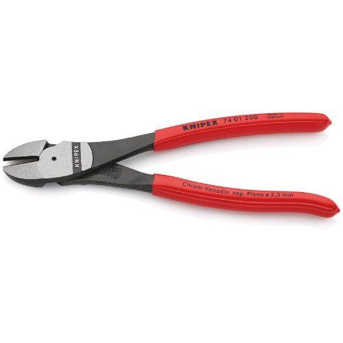  Schneidende Zangen KNIPEX 74 01 200 Kraft-Seitenschneider mit Kunststoff überzogen schwarz atramentiert 200 mm 12380304