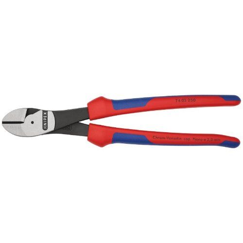  Schneidende Zangen Kraft-Seitenschneider KNIPEX 74 02 250 Kraft-Seitenschneider mit Mehrkomponenten-Hüllen schwarz atramentiert 250 mm 12380466