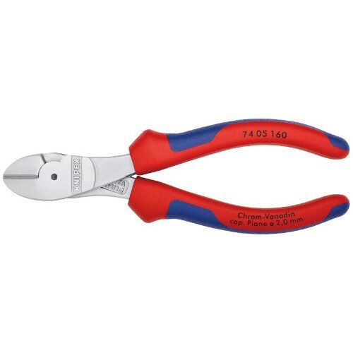  Schneidende Zangen Kraft-Seitenschneider KNIPEX 74 05 160 Kraft-Seitenschneider mit Mehrkomponenten-Hüllen verchromt 160 mm 12380477