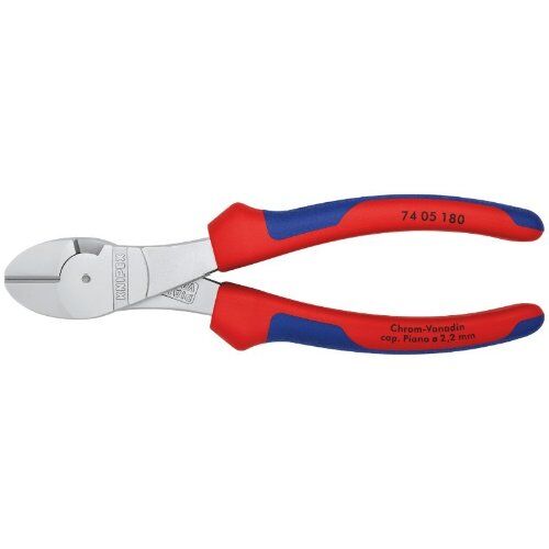  Schneidende Zangen Kraft-Seitenschneider KNIPEX 74 05 180 Kraft-Seitenschneider mit Mehrkomponenten-Hüllen verchromt 180 mm 12380471