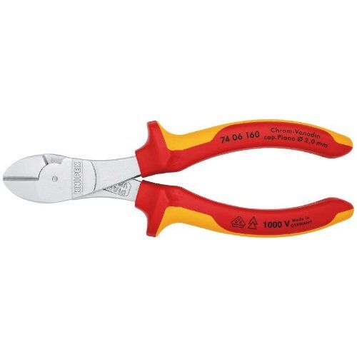  Schneidende Zangen Kraft-Seitenschneider KNIPEX 74 06 160 Kraft-Seitenschneider isoliert mit Mehrkomponenten-Hüllen, VDE-geprüft verchromt 160 mm 12380475